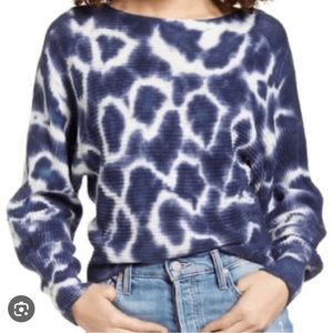 Nordstrom sweaters | BP Blue White Tie Dye Dolman Sweater